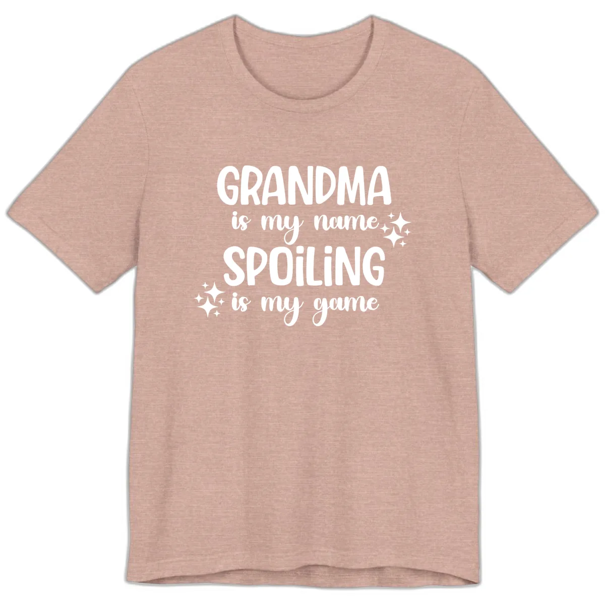 Grandma Is My Name Spoiling Is My Game Premium T-Shirt in Heather Prism Peach
